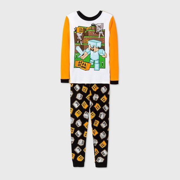 Boys' Minecraft Halloween 2pc Pajama Set - Orange/Black | Target