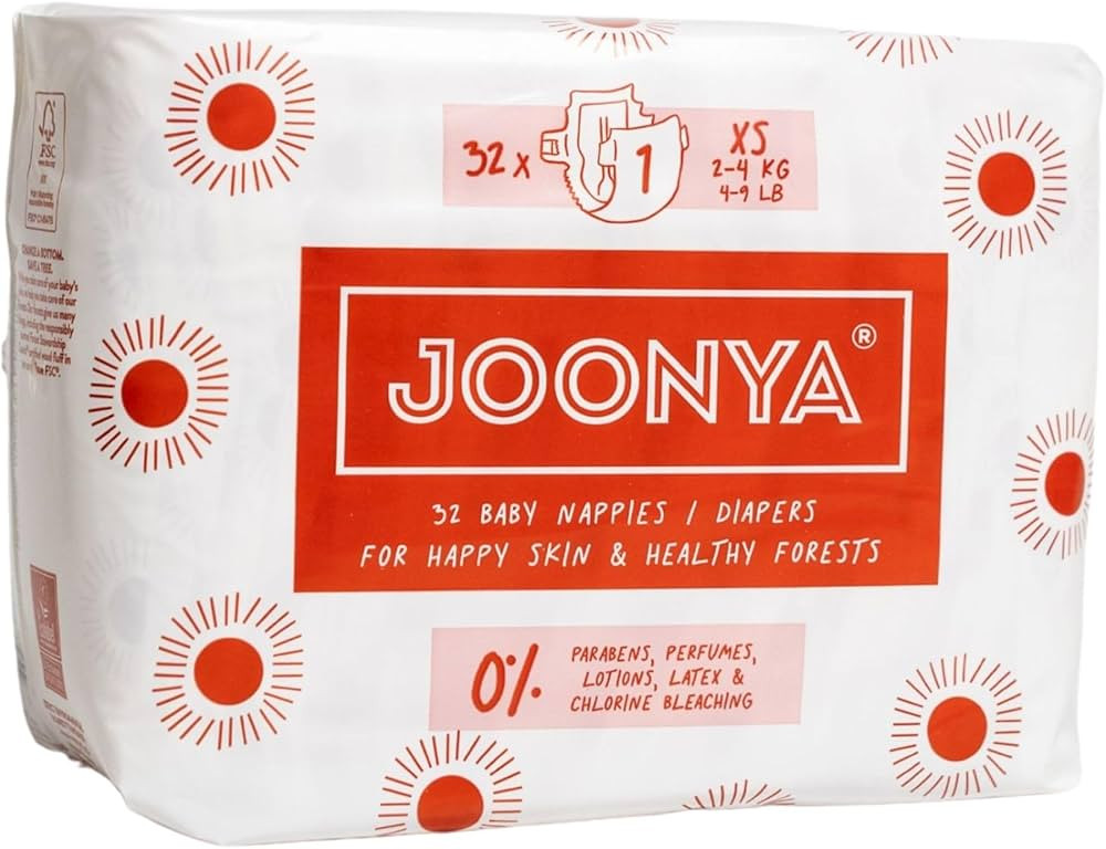 Joonya Baby Diapers, Size 1 XS (4-9 lb) - 1 Bag of 32 - **New Range** - NonToxic, Eco-Friendly, U... | Amazon (US)