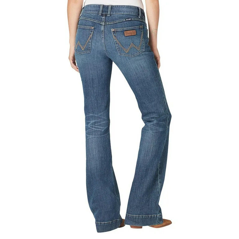 Wrangler Womens 112321492  Retro Mae Trouser Jean - Mid Rise 15x34 Denim | Walmart (US)