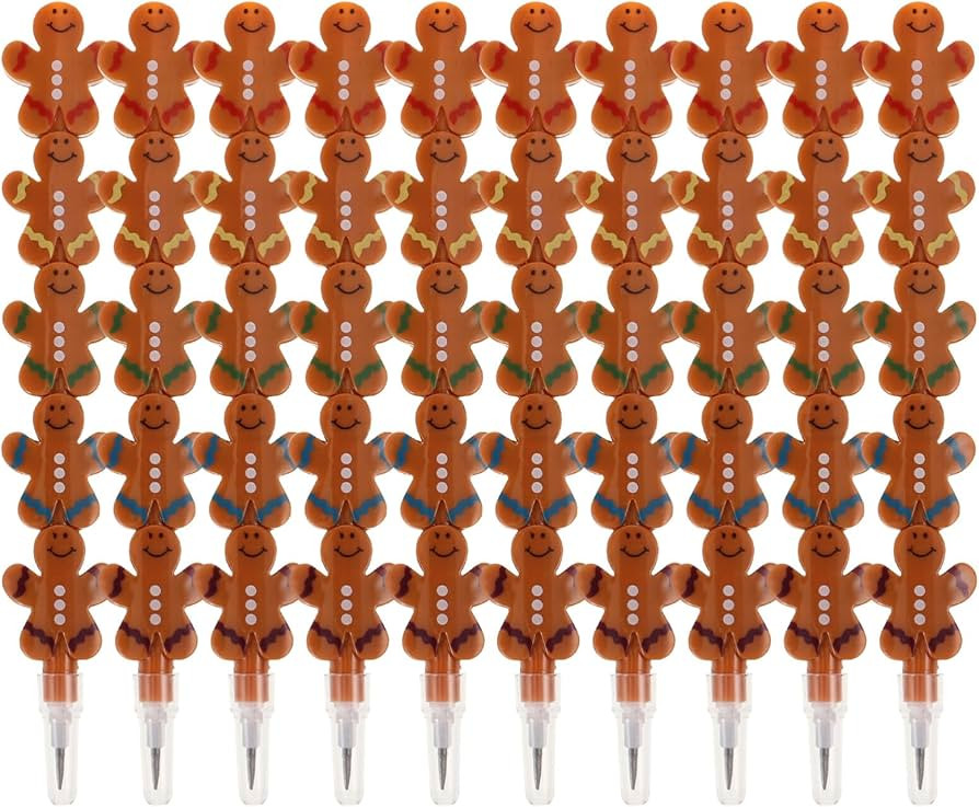 30Pcs Christmas Gingerbread Man Pencils,Christmas Pencil Bulk,Stackable Christmas Pencils for Chr... | Amazon (US)