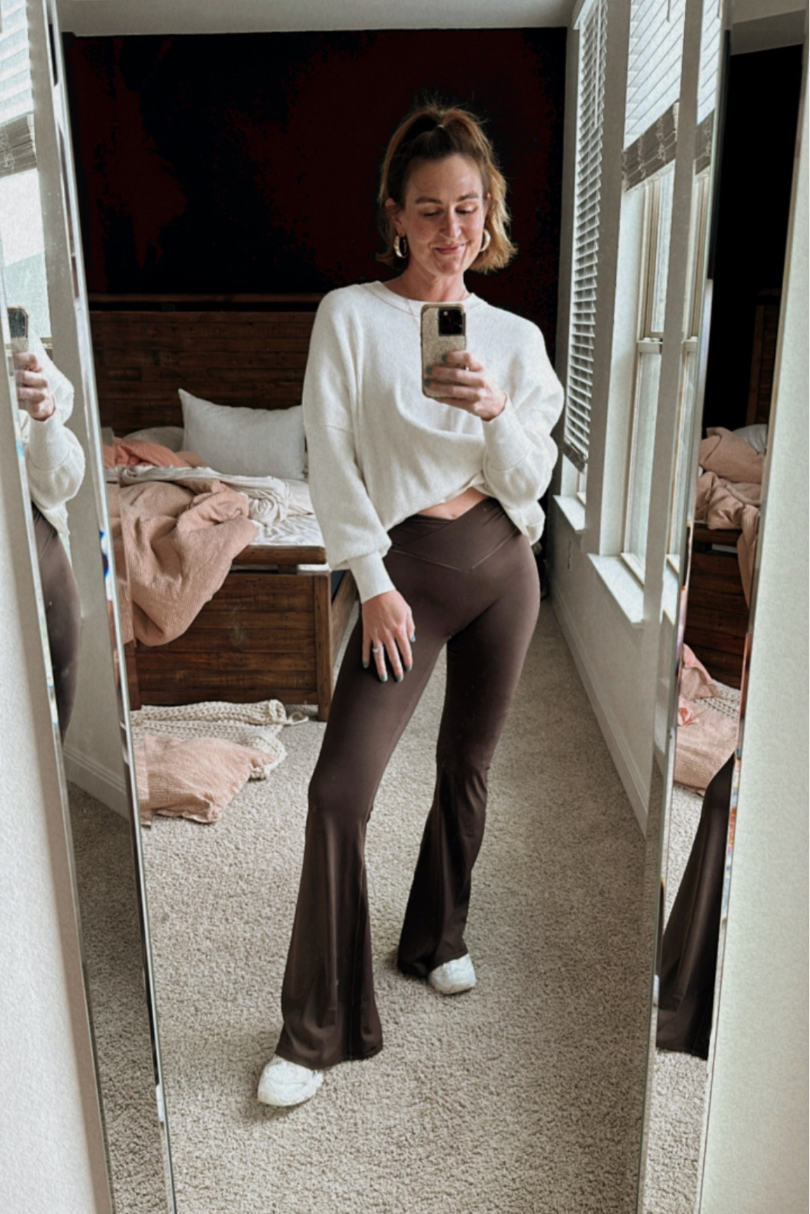 These $22 flared leggings are EVERYTHING!!! Wearing a Medium in Java brown (so good) and 34” inseam. I am 5’8” 💗

#LTKstyletip #LTKsalealert #LTKfindsunder50