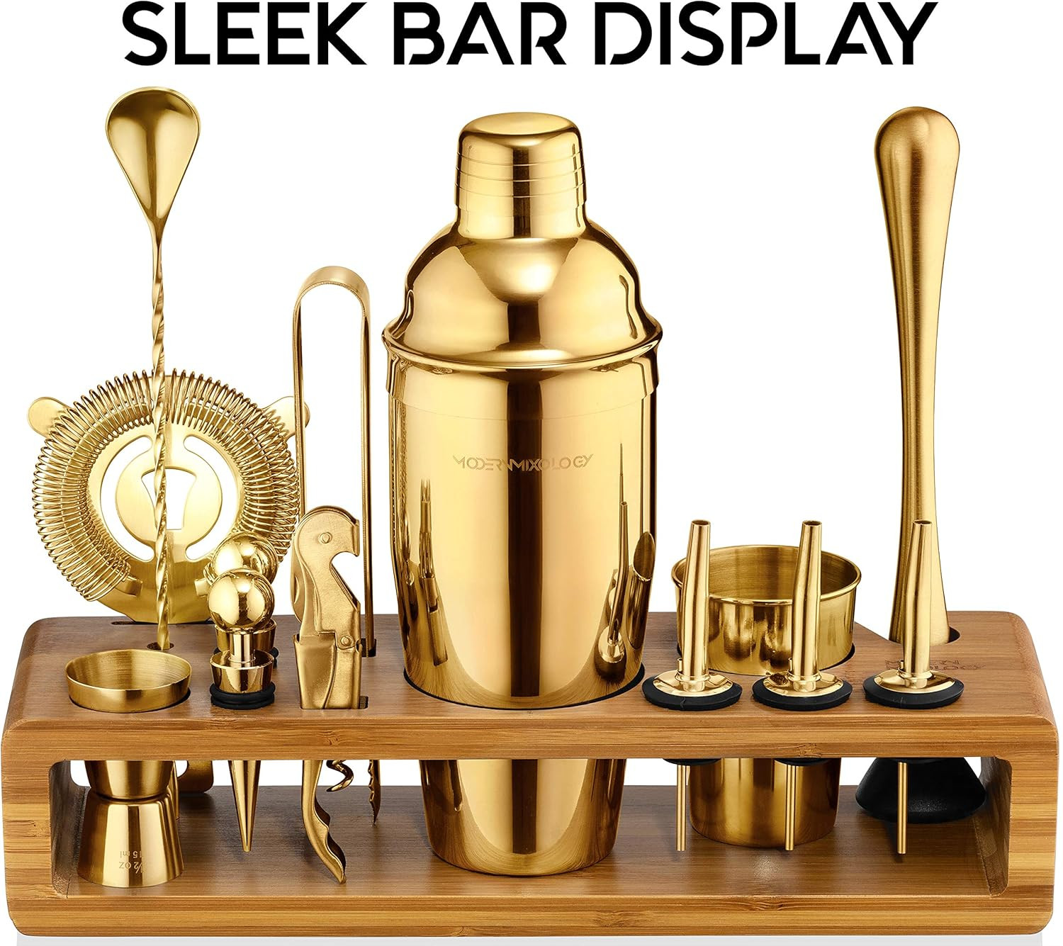 Mixology Bartender Kit: 23-Piece Bar Set Cocktail Shaker Set with Stylish Bamboo Stand | Perfect ... | Amazon (US)