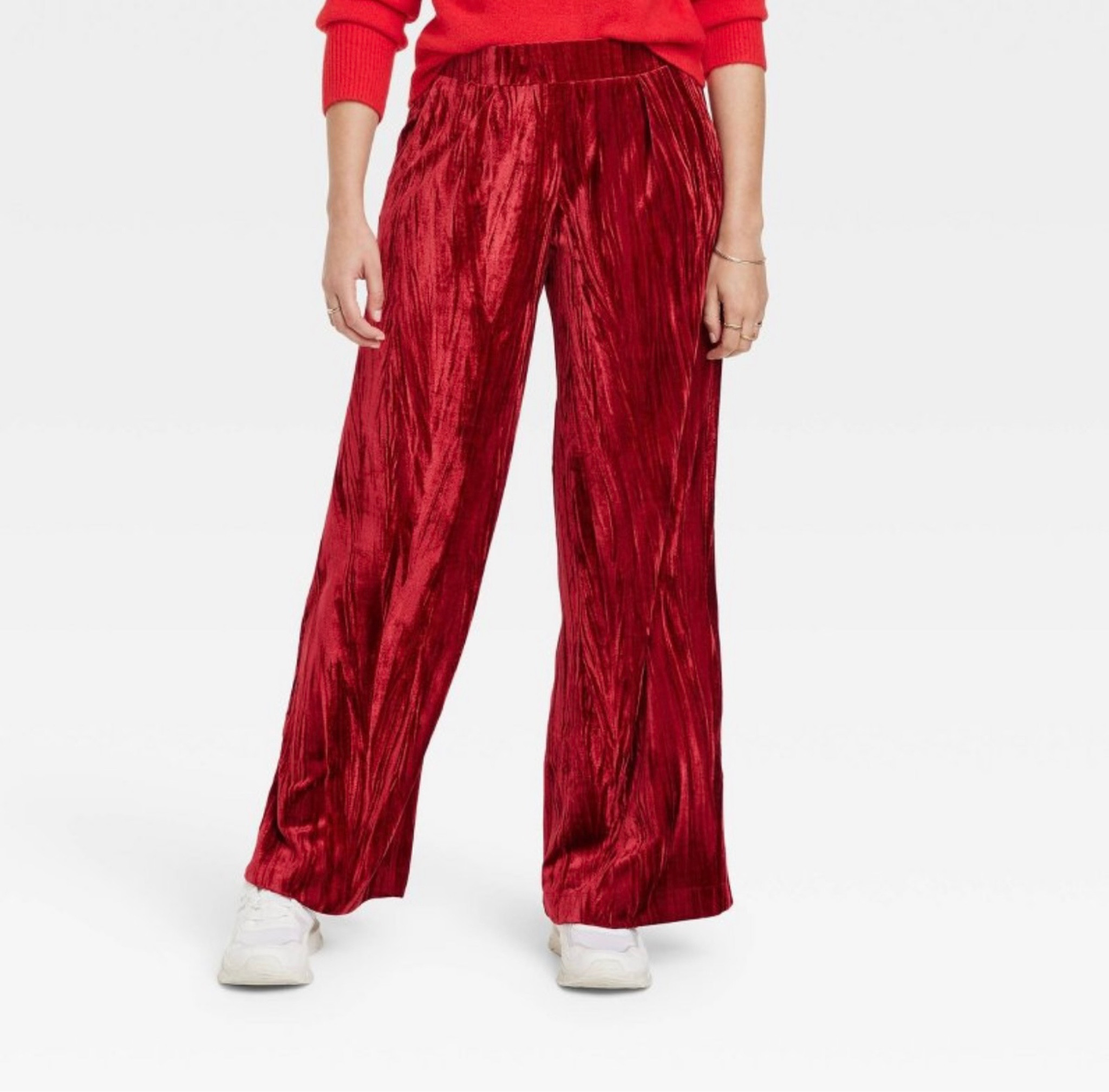Women's High-Rise Wide Leg Velvet Pull-On Pants. Festive and and fun. I'm totally wearing these again for Valentine's Day! 

#LTKtravel #LTKbump #LTKHoliday
