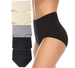 Annenmy Women's High Waist Cotton Underwear Soft Brief Panties Regular and Plus Size | Amazon (US)