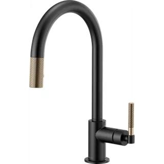 Litze Single Handle Arc Spout Pull Down Kitchen Faucet with Knurled Handle - Limited Lifetime War... | Build.com, Inc.