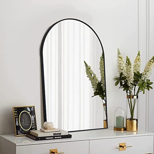 FARUIFETT Arched Wall Mirror, 24x36 Arched Bathroom Mirror Black Wall Mounted Mirror with Metal F... | Amazon (US)