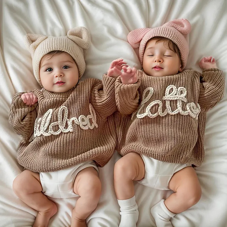 Personalised Baby Sweater, Custom Baby Name Sweater, Hand Embroidered Name Baby Sweater, Newborn ... | Etsy (US)