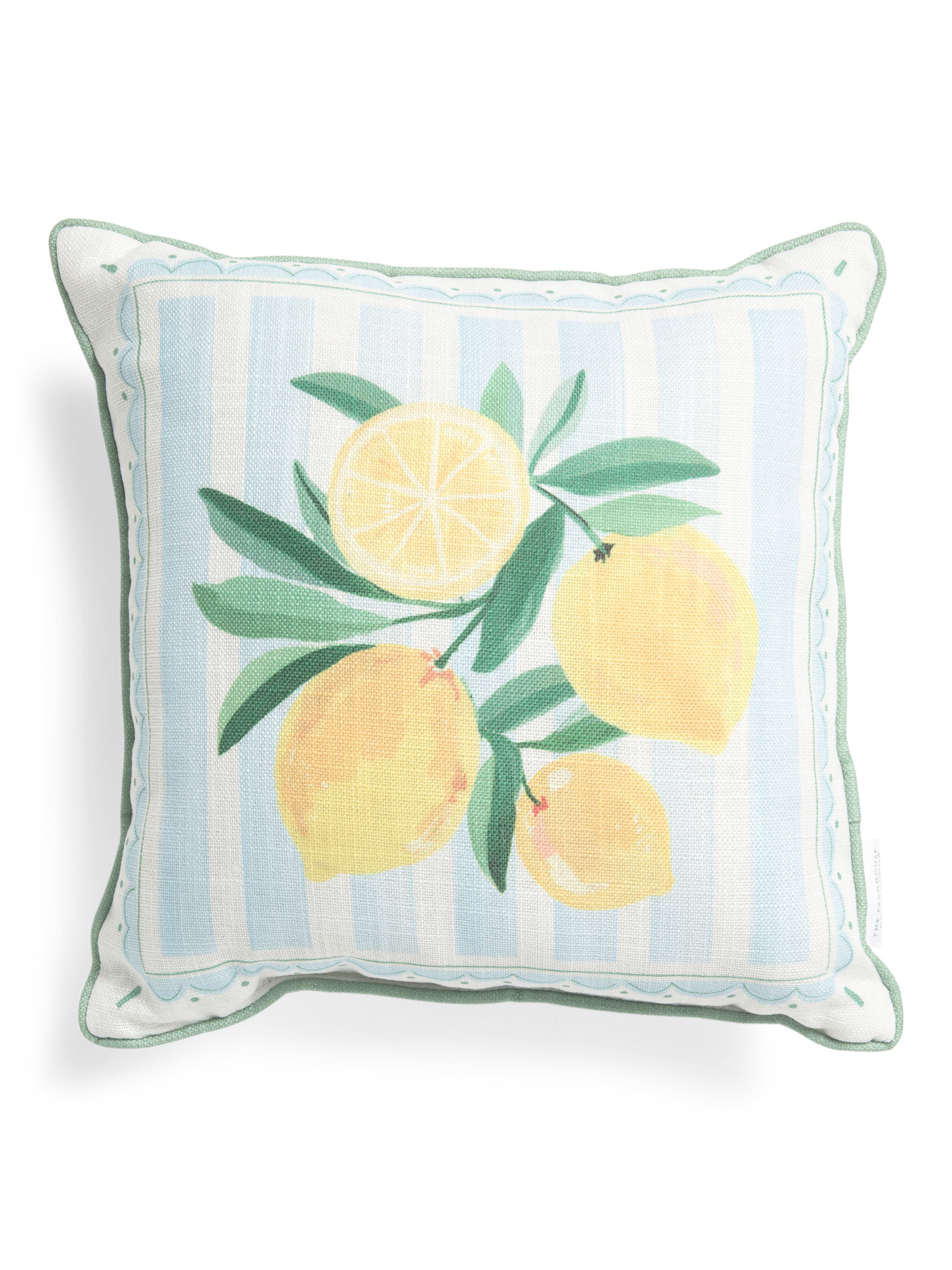 14x14 Outdoor Baya Lemon Striped Pillow | TJ Maxx