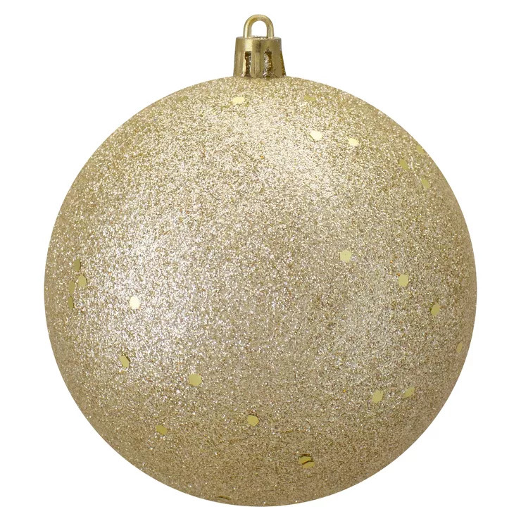 Northlight 4" Shatterproof Holographic Glitter Christmas Ball Ornament - Gold | Target