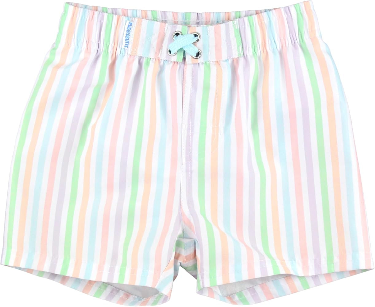 RUGGEDBUTTS Boys UPF50+ Sun Protection Striped Color Block Swim Trunks | Amazon (US)