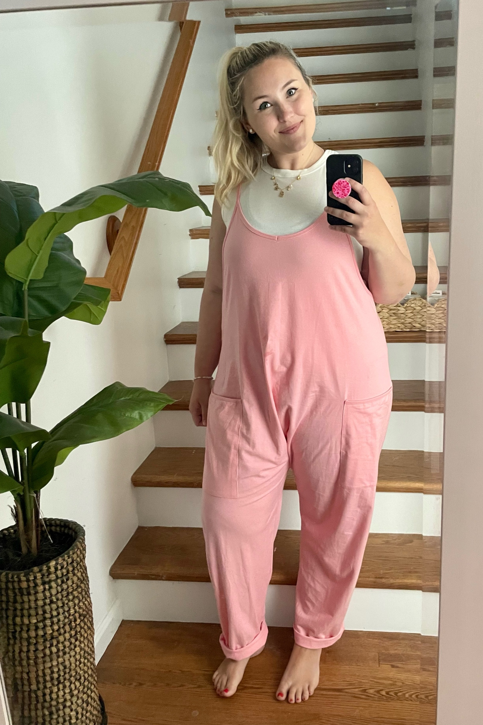 Comfiest summer jumpsuit 💖🎀🛍️ Wearing a 2x in tank & jumpsuit 

#LTKPlusSize #LTKFindsUnder50 #LTKFamily