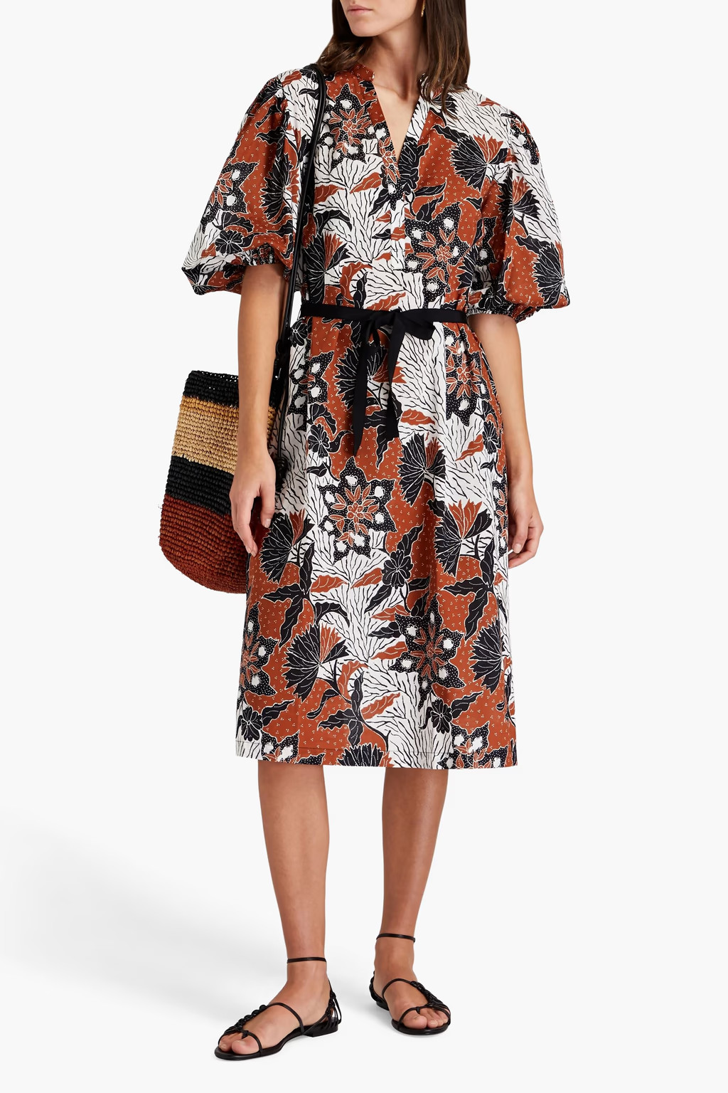 Printed cotton-mousseline midi dress | The Outnet (UK and Europe)