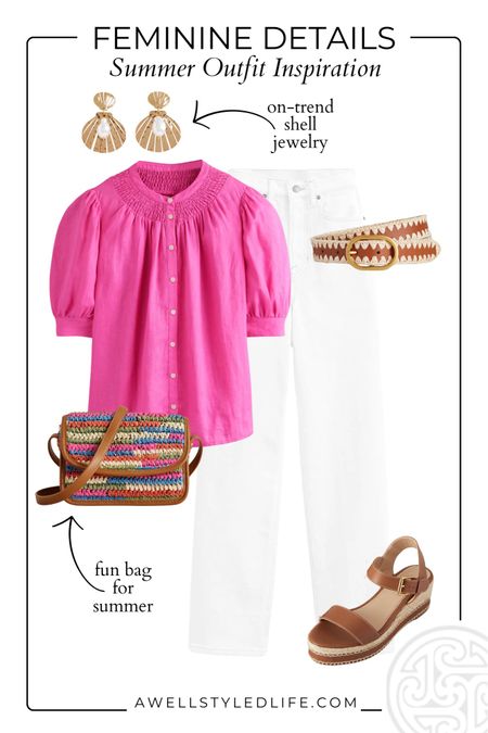 Summer Outfit Inspiration	

Feminine details create a perfect summer outfit. All pieces are from Boden

#fashion #fashionover50 #fashionover60 #summerfashion #summeroutfit #boden #femininedetails #whitedenim #whitejeans

#LTKSeasonal #LTKOver40 #LTKStyleTip