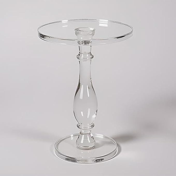 LIKENOW Acrylic End Table,Acrylic Side Table,Modern Nightstand with Clear Small Round Top and Sol... | Amazon (US)