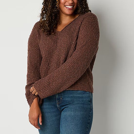 a.n.a Womens V Neck Long Sleeve Pullover Sweater | JCPenney