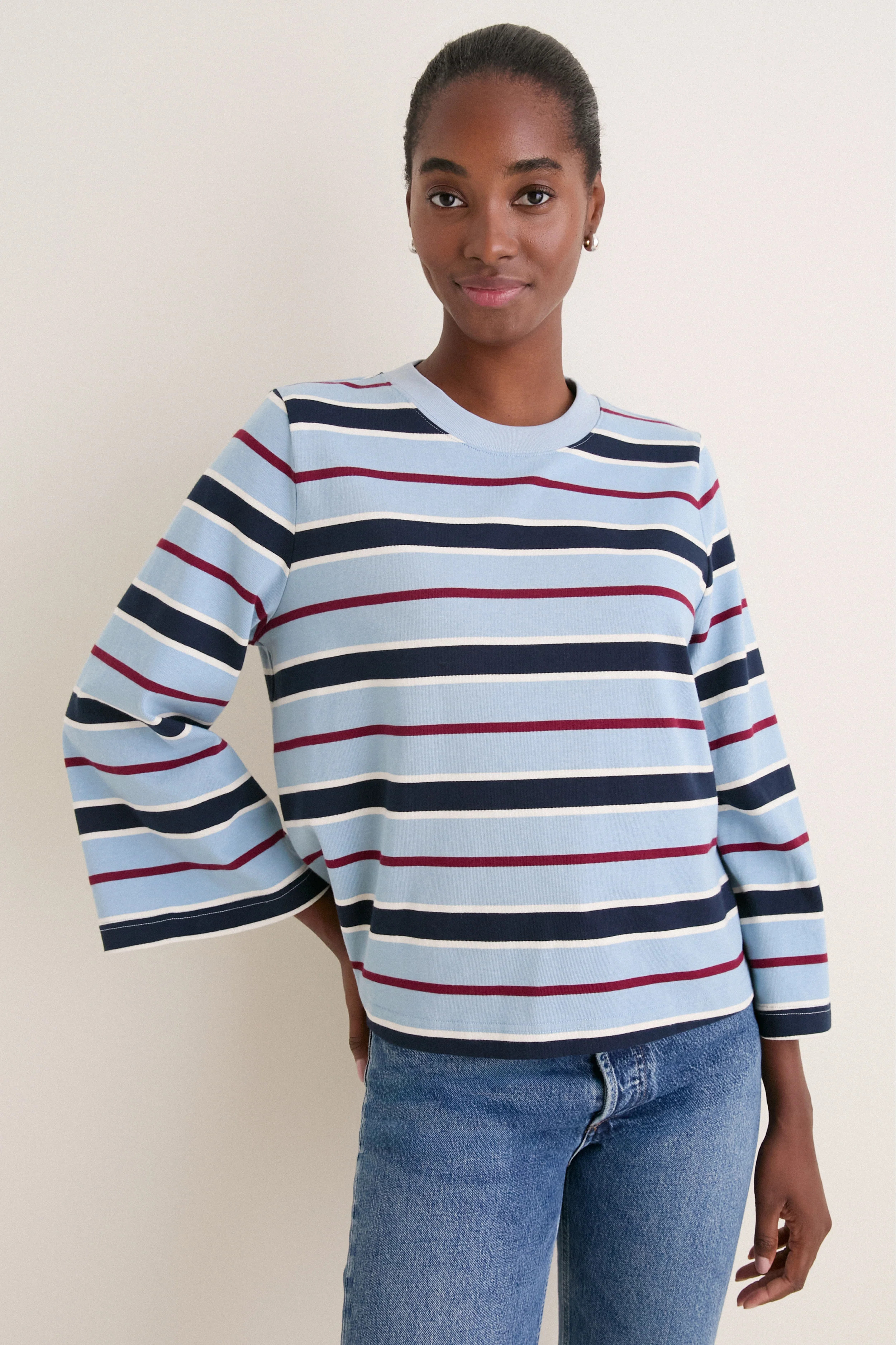 Blue Collegiate Stripe Adler Tee | Tuckernuck (US)