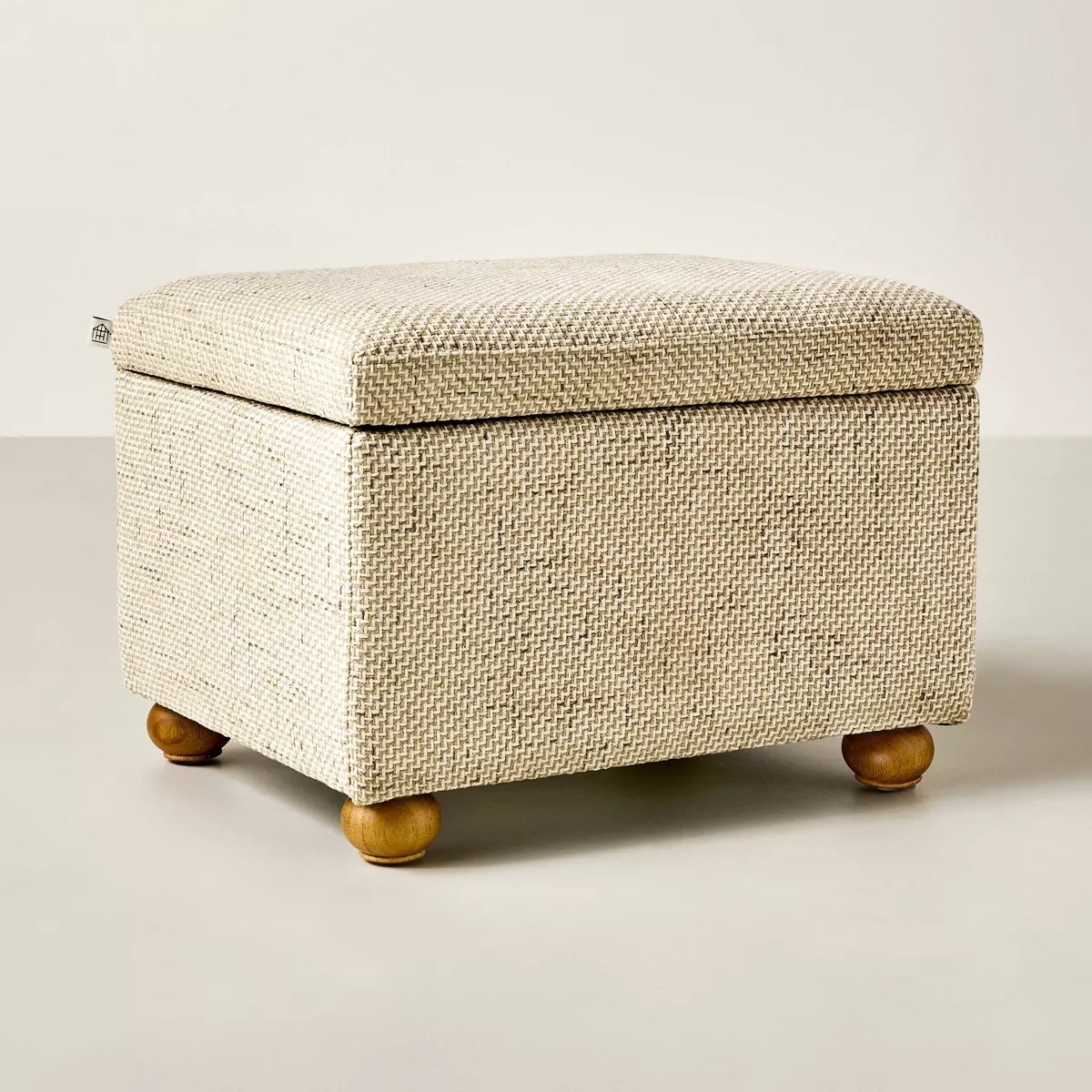 Upholstered Storage Ottoman - Flax - Hearth & Hand™ with Magnolia Furniture | Target