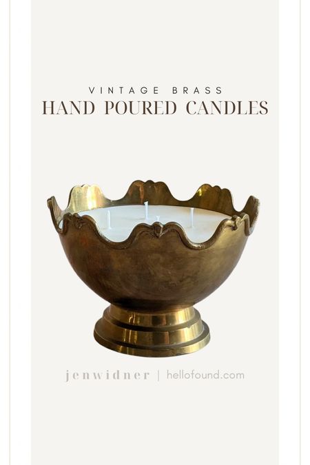 I love the shape of this vintage brass hand poured candle. The artist uses a soy and beeswax blend. Imagine the pretty glow and shadows that this bowl will dance all over the walls! Perfect for a soaking bath! Just add a few drops of essential oil!

#candle #homedecor #vintagemodern #brass #anthropologie #arhaus #amberlewis #mcgeeandco

#LTKstyletip #LTKhome #LTKFind