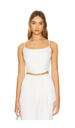 Claudia Corset Top in White | Revolve Clothing (Global)