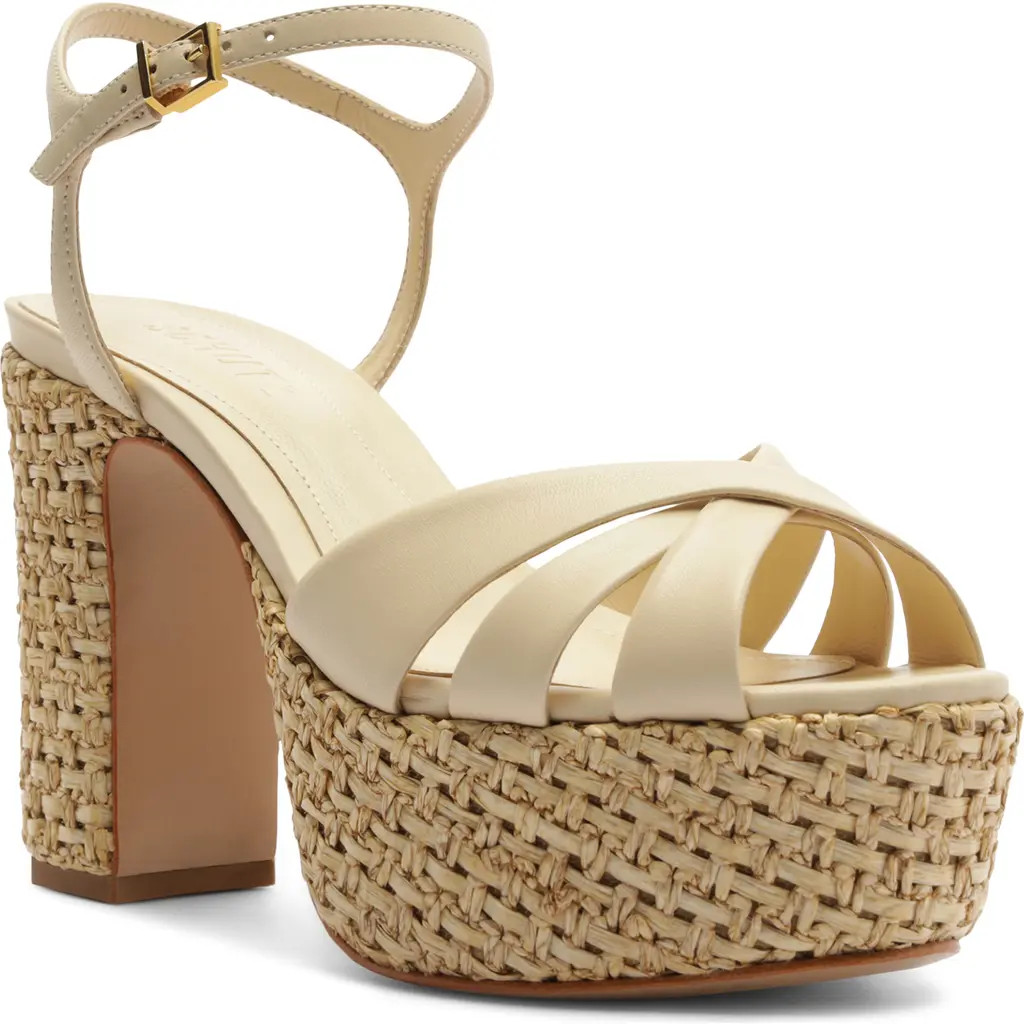 Schutz Keefa Ankle Strap Sandal in Egg Shell at Nordstrom, Size 7 | Nordstrom