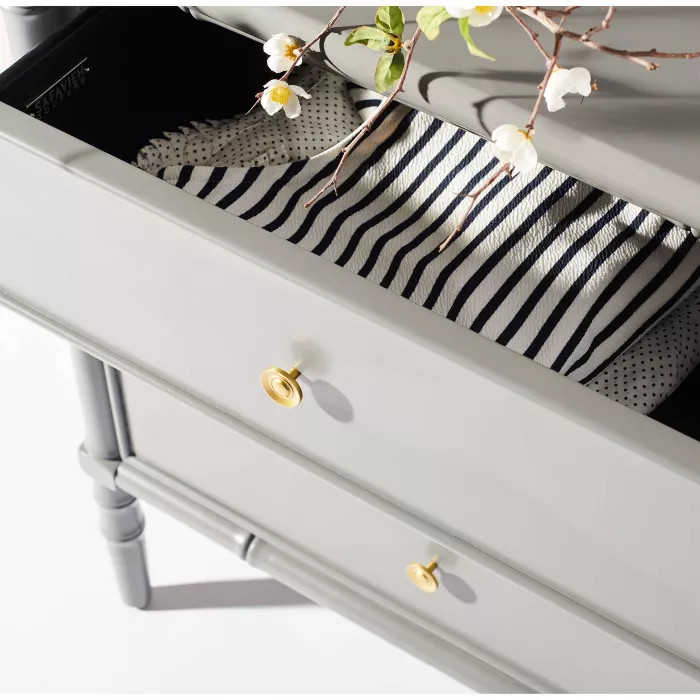 Mina 6 Drawer Dresser Gray/Gold - Safavieh | Target