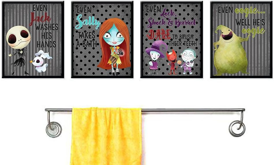 Silly Goose Gifts Nightmare Before The Holidays Bathroom Wall Art Print Bath Decorations, Jack an... | Amazon (US)