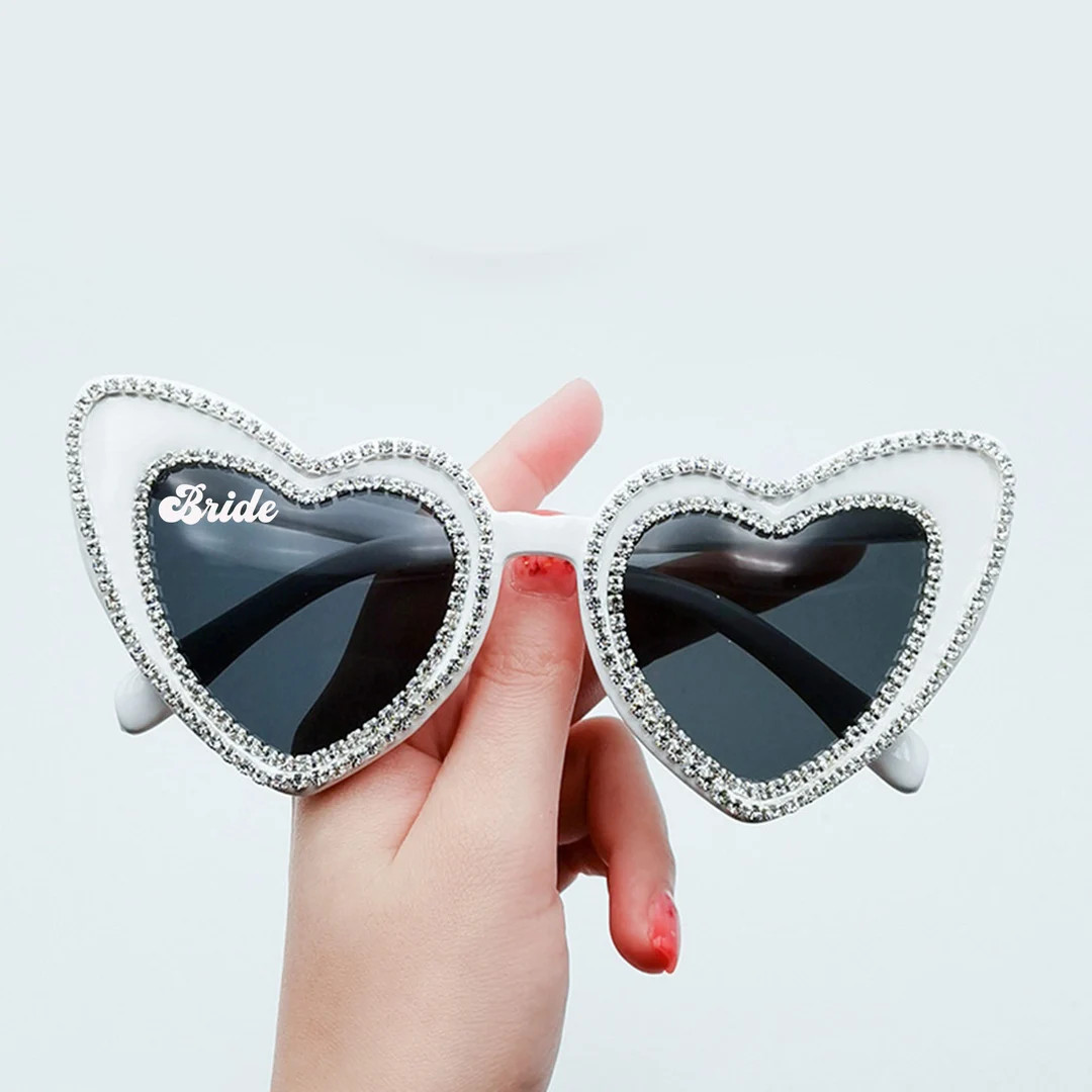 Personalised Heart Shaped Bridal Sunglasseshen Party - Etsy | Etsy (US)