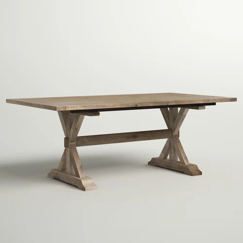 Inglesbatch Extendable Pine Solid Wood Trestle Dining Table | Wayfair North America