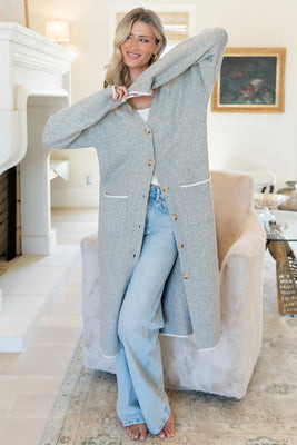 Senna Longline Cardigan | Light Gray | Baltic Born
