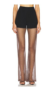 AAIZEL Shimmer Sheer Contrast A-Line Pant in Black & Bronze from Revolve.com | Revolve Clothing (Global)