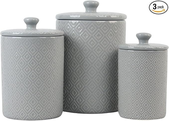 10 Strawberry Street Kitchen Canister, 3 Piece Set, Diamond Gray | Amazon (US)