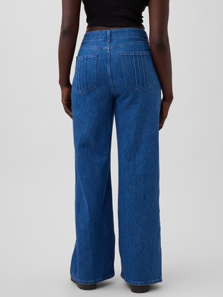 Gap × HFR High Rise Pintuck Stride Wide-Leg Jeans by Atelier Ndigo | Gap (US)