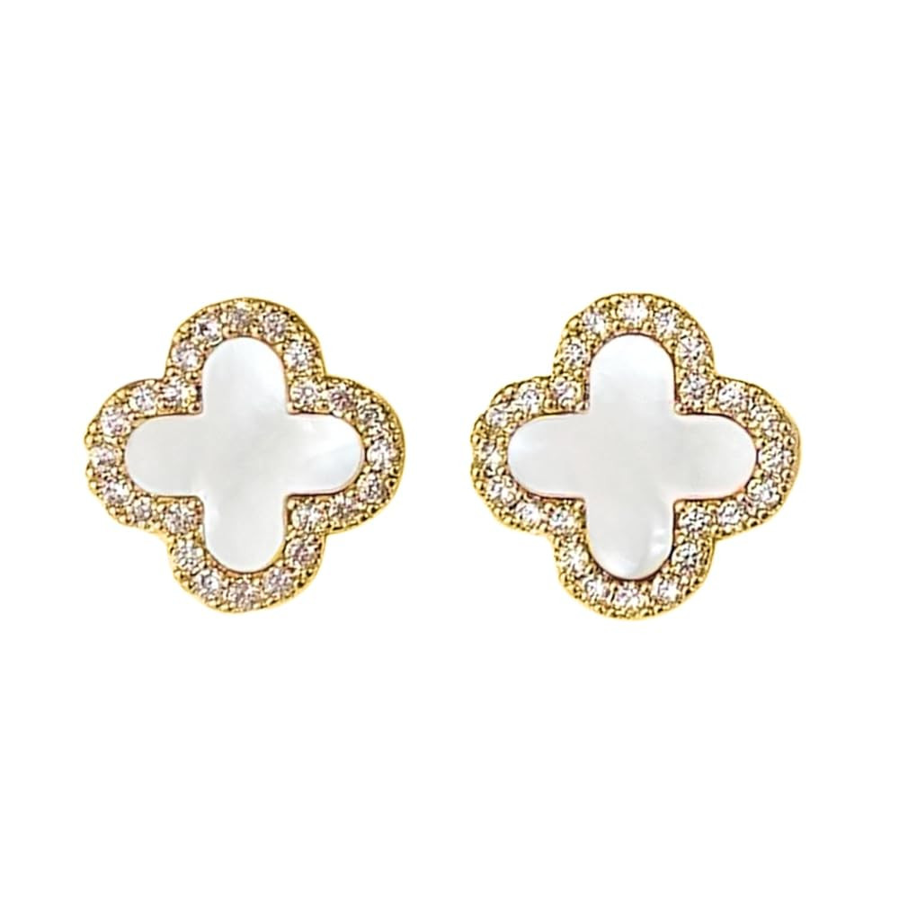 Clover Earrings for Women | Hypoallergenic Studded Clover Stud Earrings | Lovely Gift - Studded W... | Amazon (US)