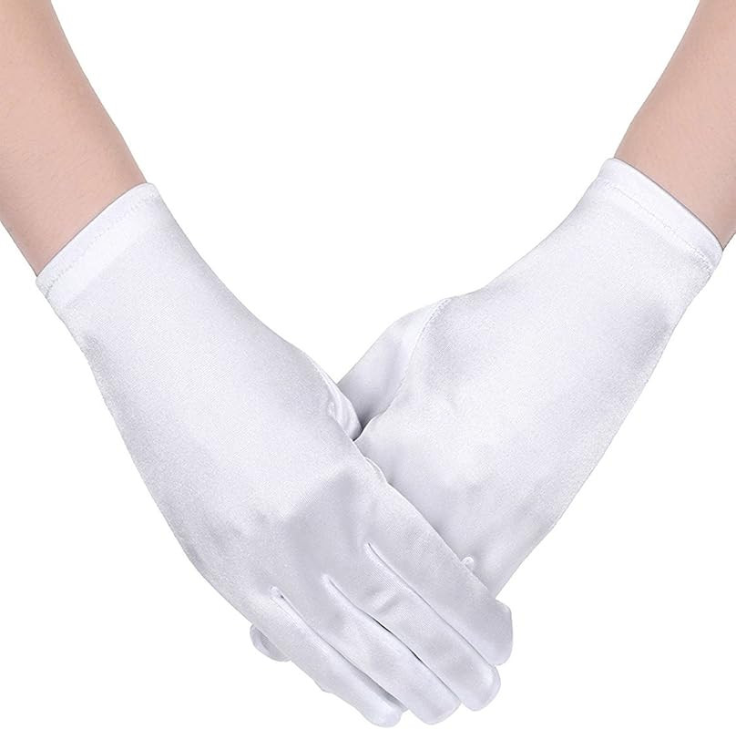 Sumind Short Satin Gloves Wrist Length Gloves Women's Gown Gloves Opera Wedding Banquet Dress Glove  | Amazon (US)
