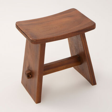 Wooden Curved Stool 42x40cm | TK Maxx