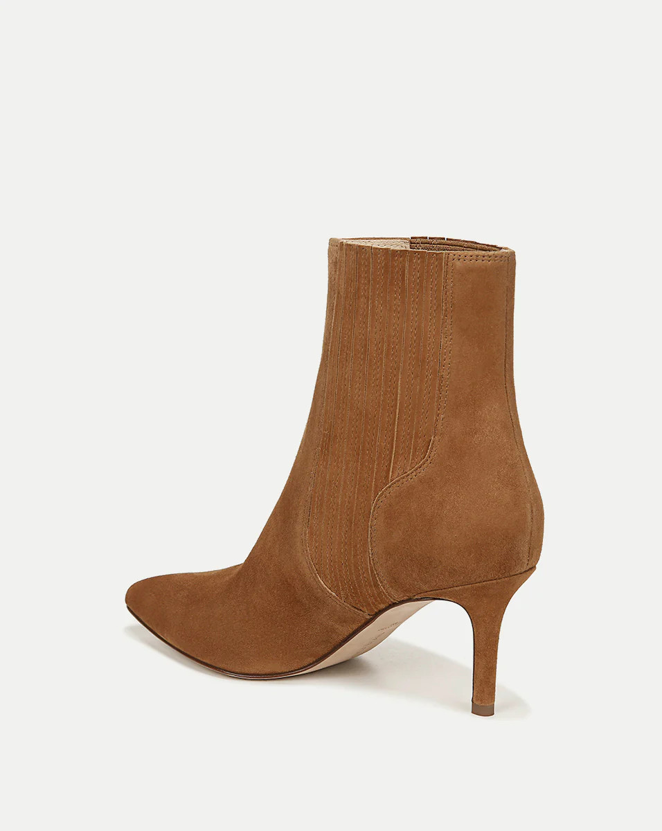 Lisa Suede Mid-Heel Bootie | Veronica Beard