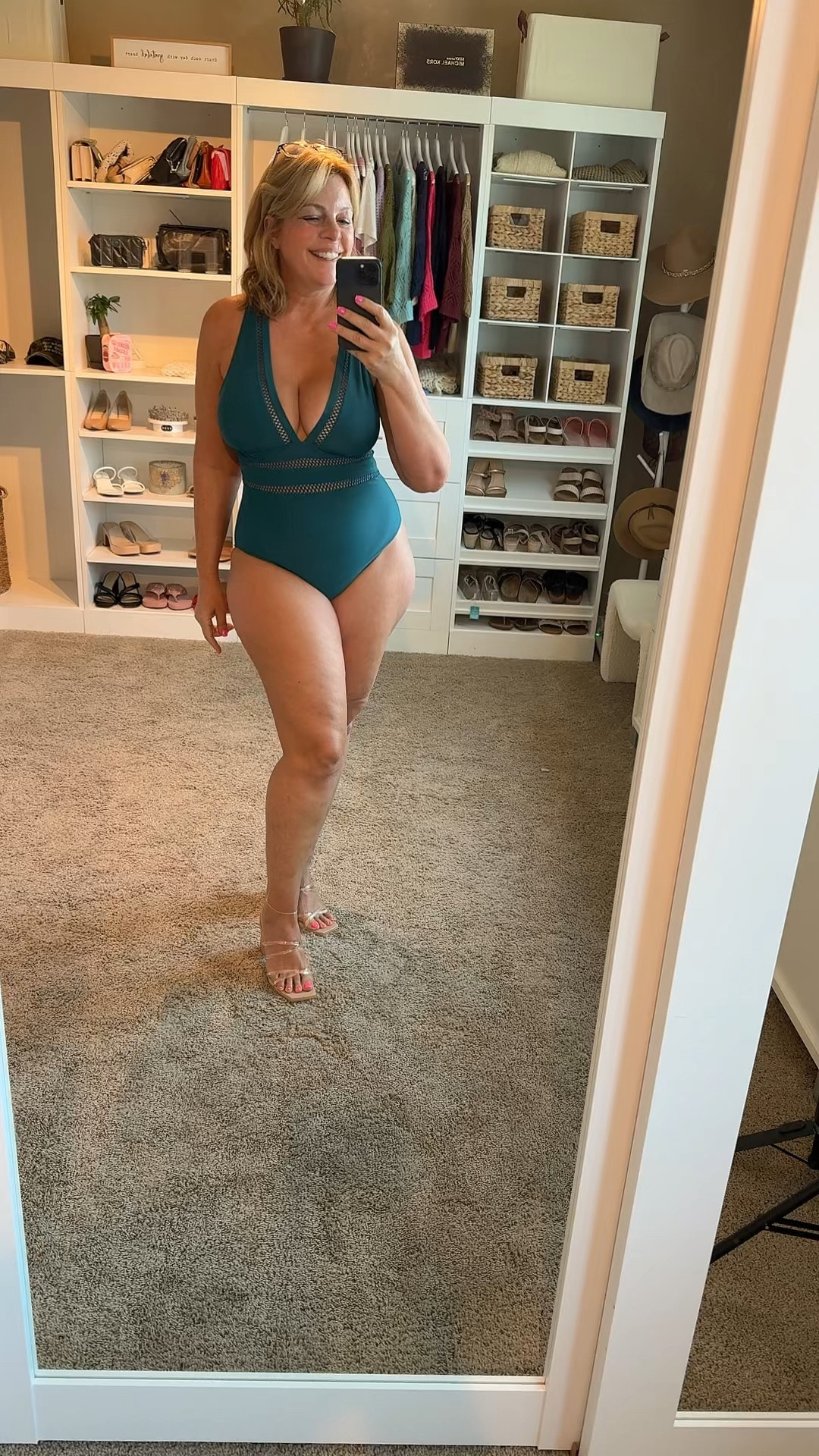 **The Pine Green V-Neck Swimsuit**

Step into summer with confidence in this pine green V-neck swimsuit. The hollow-out design, featuring removable padding and a supportive back strap, offers both shape and moderate support. The pine green mesh at the waistline creates an illusion of a smaller waist, while the crochet lace inserts and elegant V-neck add a touch of sophistication. This one-piece swimsuit accentuates curves, making you look slim and fashionable. Its classic slim silhouette, tie, and open back make it a must-have for any beach outing.

#VNeckSwimsuit #OnePieceSwimsuit 

#LTKSwim