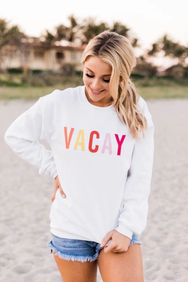 Vacay Graphic Sweatshirt | Pink Lily