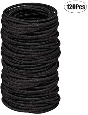 Black Elastic Hair Bands 120 Pcs Rubber Hair Ties for Thick Heavy and Curly Hair,No Metal Ponytai... | Amazon (US)