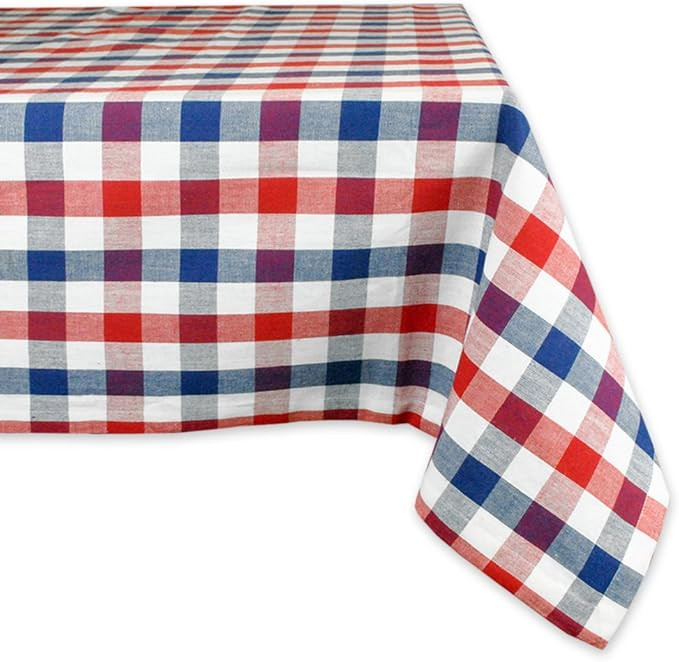 DII 4th of July Tabletop Collection, Tablecloth, 60x84, Red, White & Blue Check | Amazon (US)
