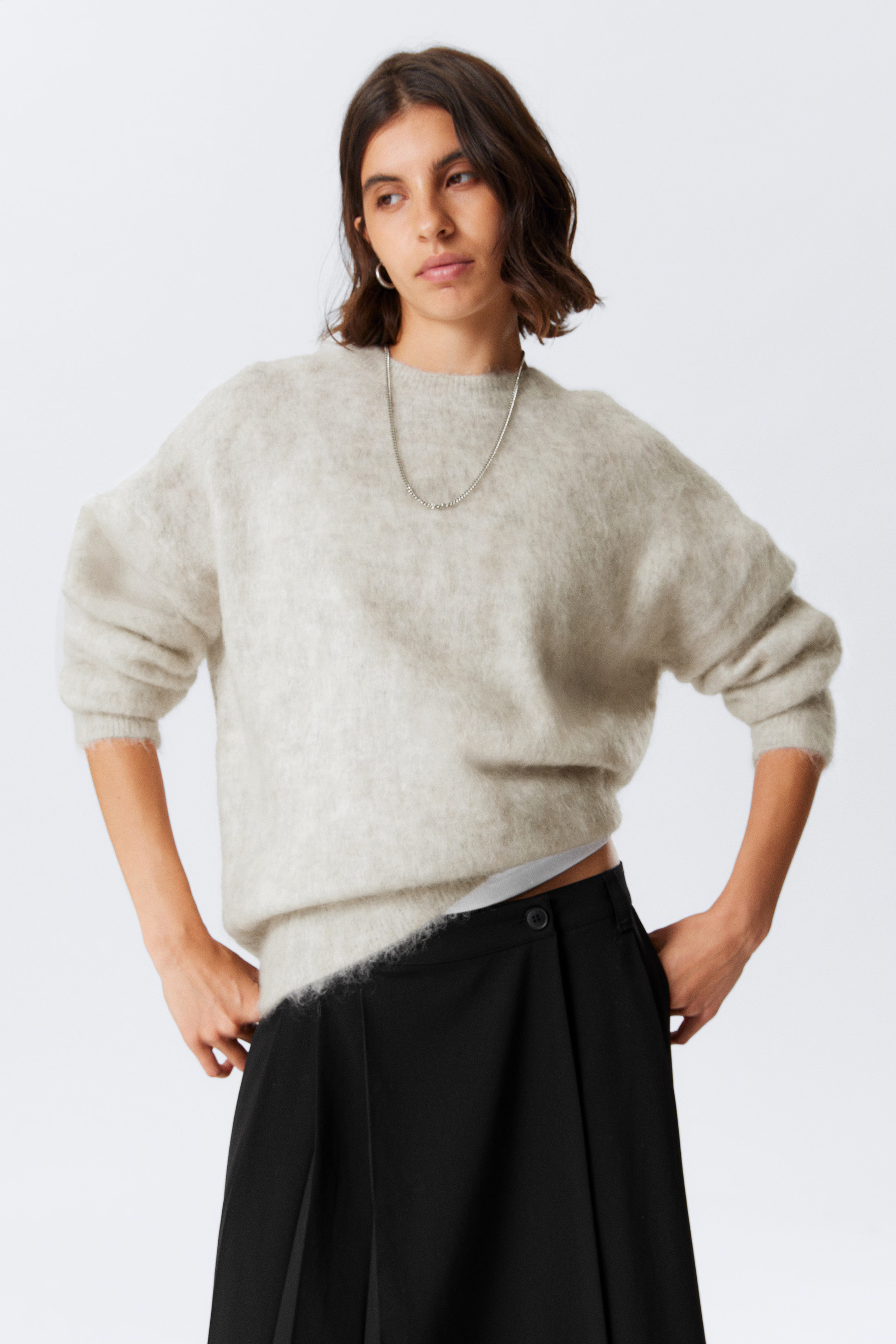Oversized gebreide trui van een mohairmix | H&M (DE, AT, CH, NL, FI)