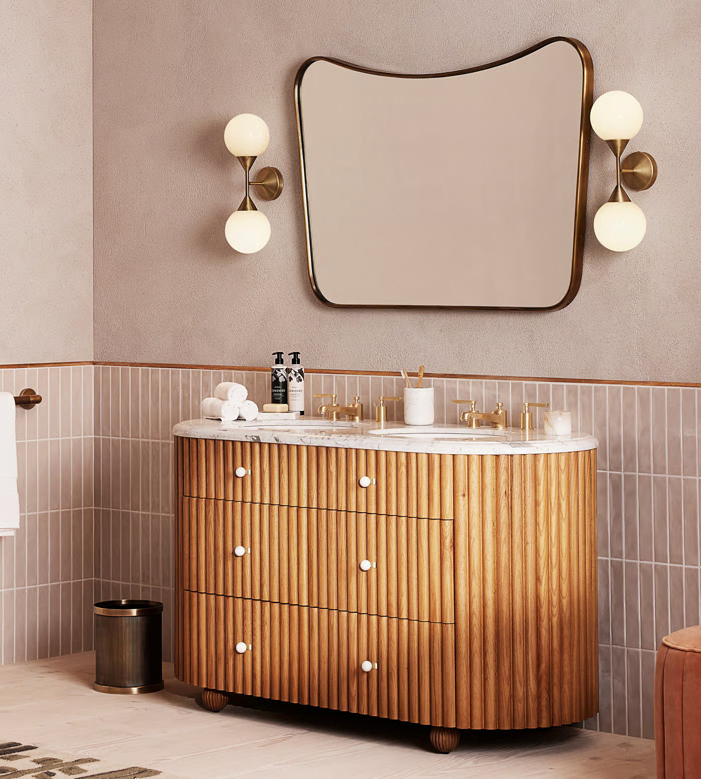Carlisle Double Vanity, Carrara Marble | Soho Home Ltd