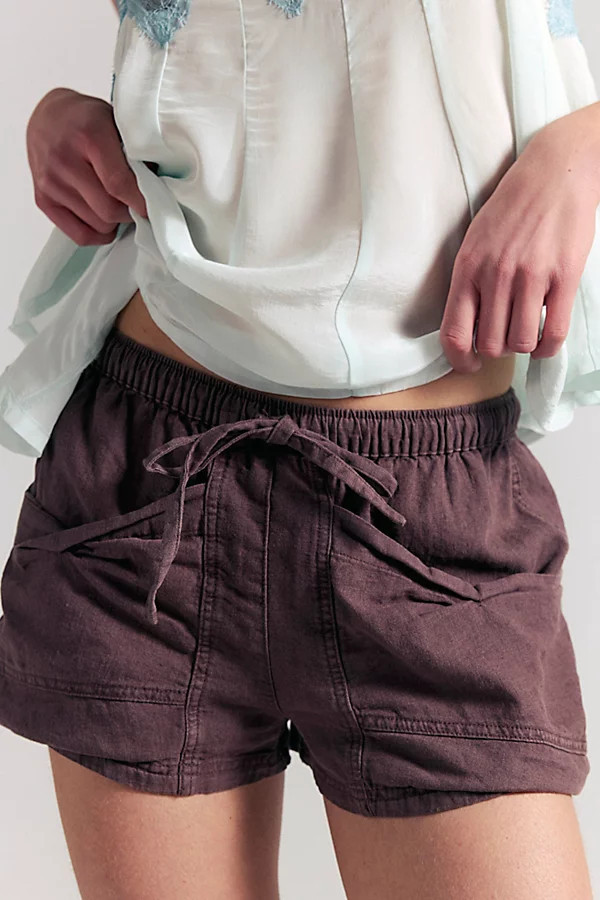 Good Fortune Solid Cotton-Linen Shorts | Free People (Global - UK&FR Excluded)