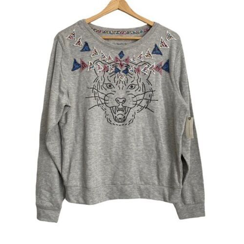 Anthropologie Luna Mercantile Co. Tiger Graphic Sweatshirt NWT size xs | eBay US
