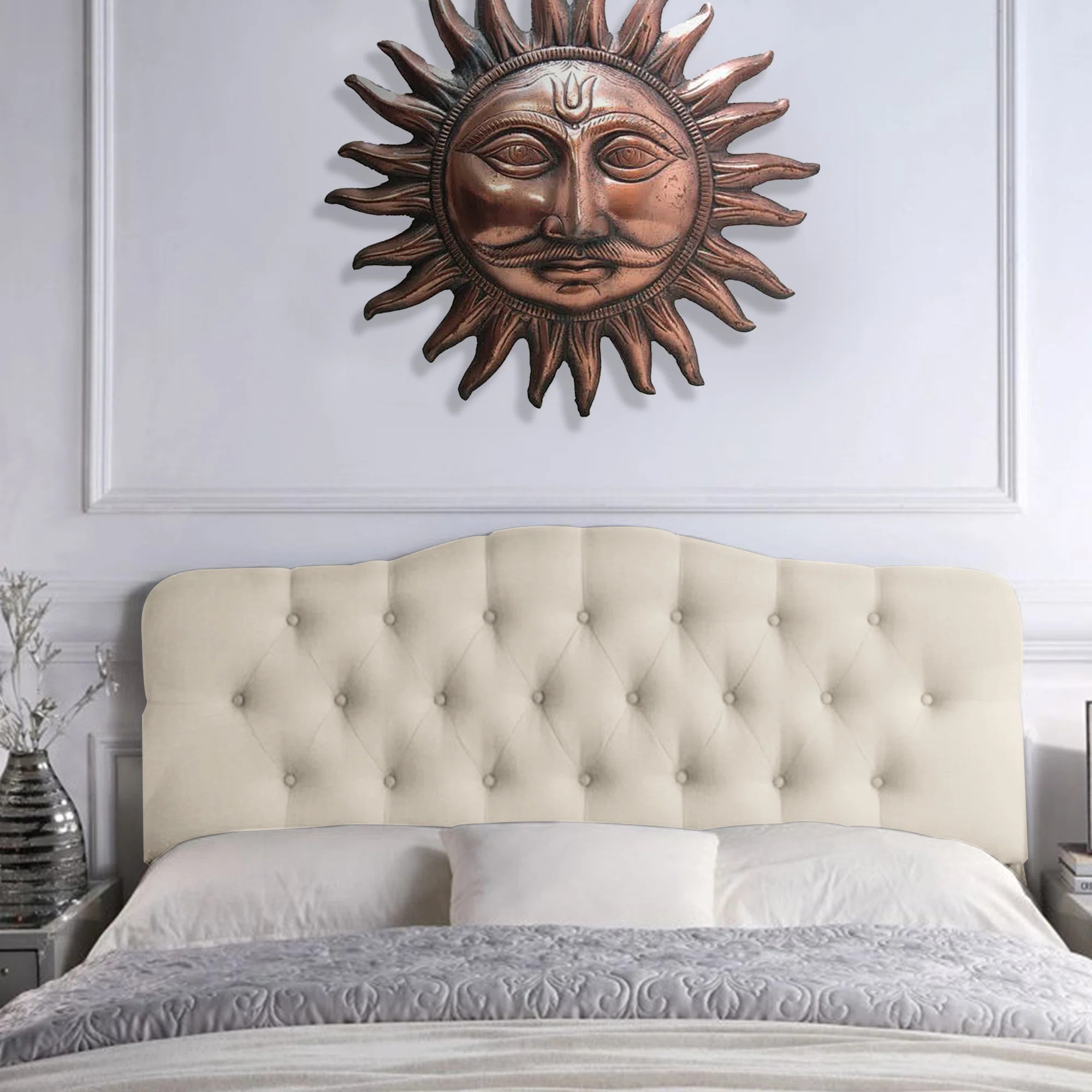 Linen Upholstered Headboard-Modern-Adjustable Height-Button Tufting | Wayfair North America