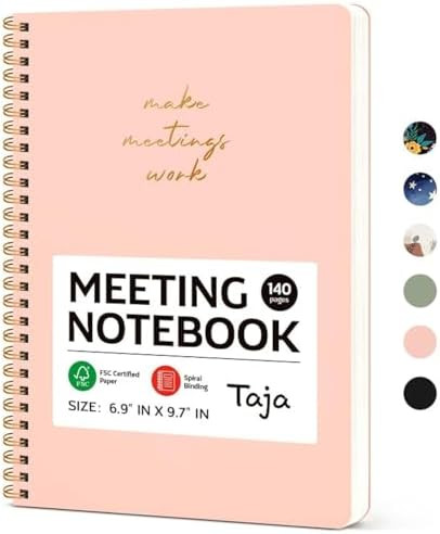 Taja Meeting Notebook for Work Organization - Work notebook with action items, Meeting Minutes Pl... | Amazon (US)