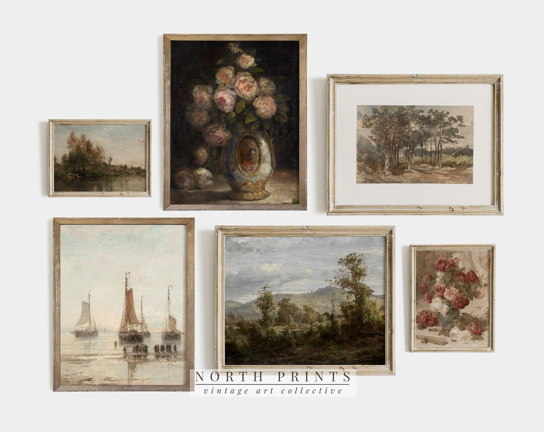 Gallery Wall Prints SET  Vintage Home Decor European - Etsy | Etsy (US)