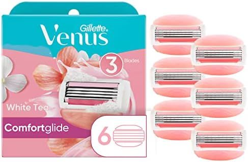 Gillette Venus ComfortGlide Womens Razor Blade Refills, 6 Count, White Tea Scented Gel Bar Protects  | Amazon (US)