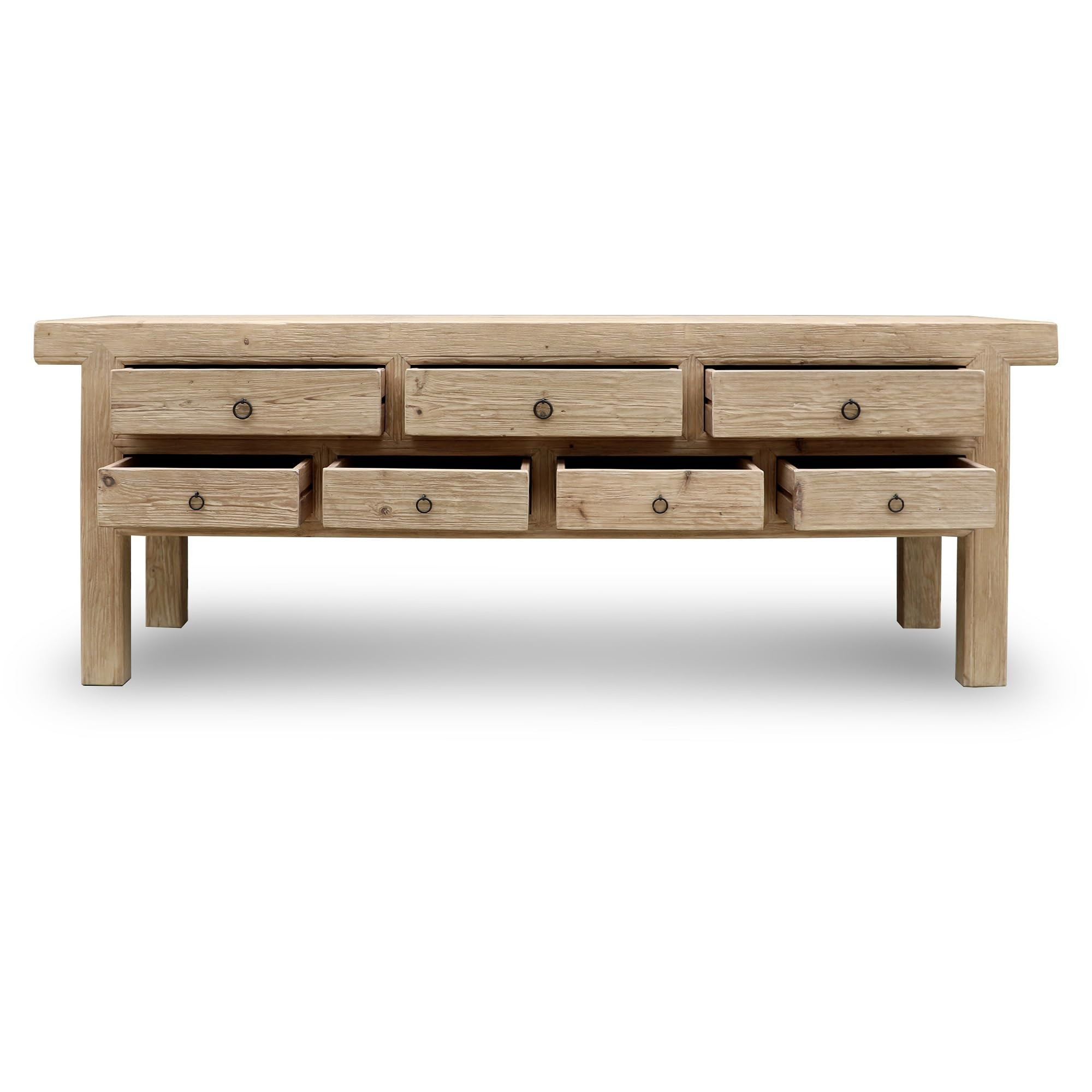 Artissance Capri 7 Drawers Sideboard Weathered Natural Pine 98x20x35H | Amazon (US)