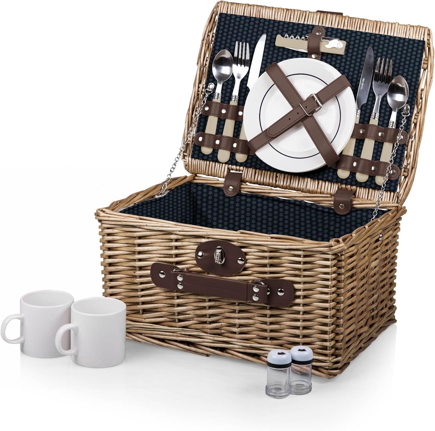 Picnic Time Catalina English Style Picnic Basket with Service for Two, Dahlia Collection | Amazon (US)